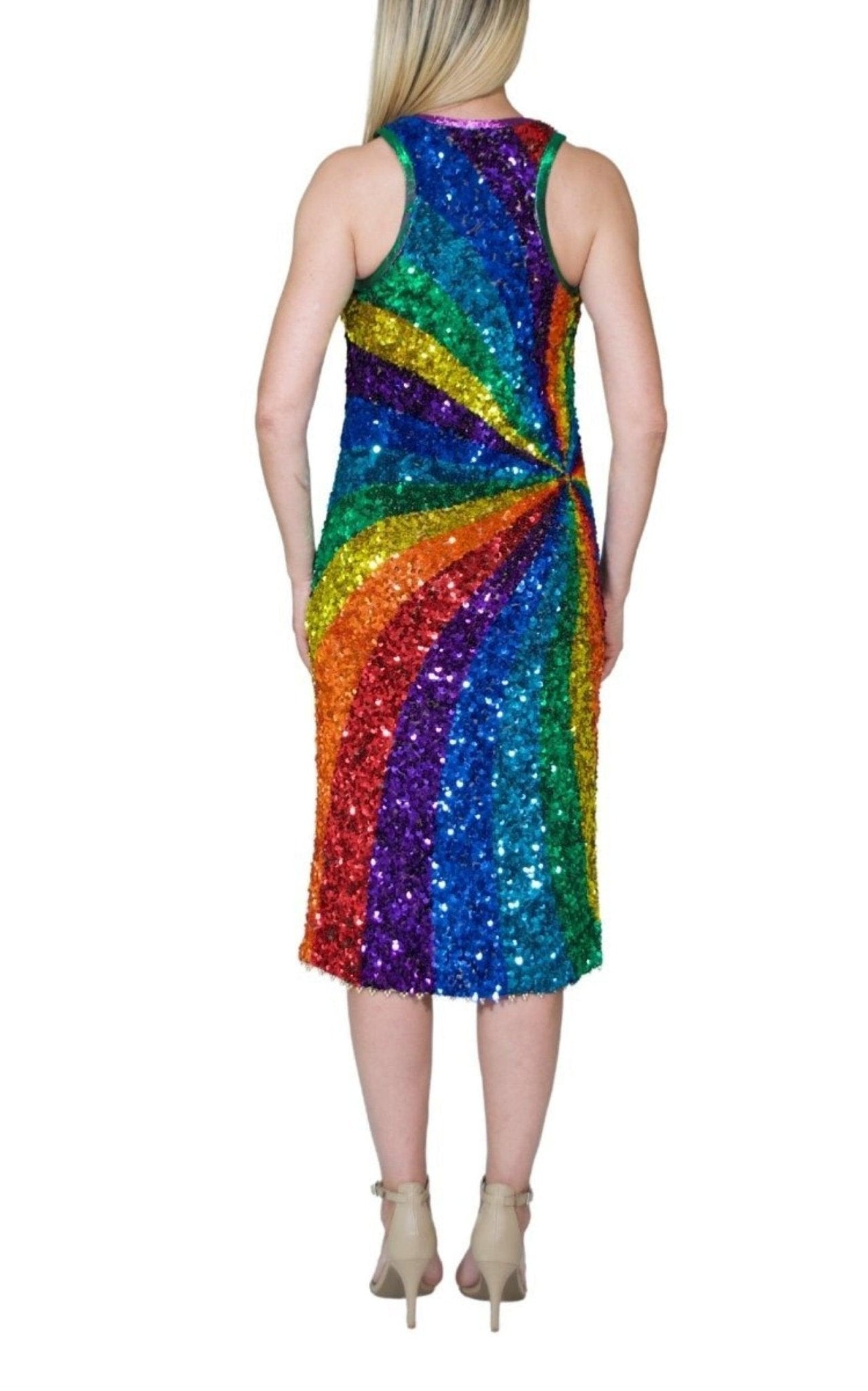 Manish Arora Cocktailkleid mit Pailletten in Regenbogenfarben – Laufsteg-Katalog