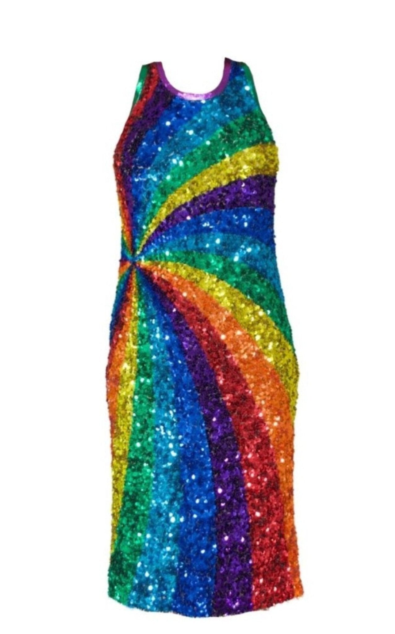 Manish Arora Cocktailkleid mit Pailletten in Regenbogenfarben – Laufsteg-Katalog