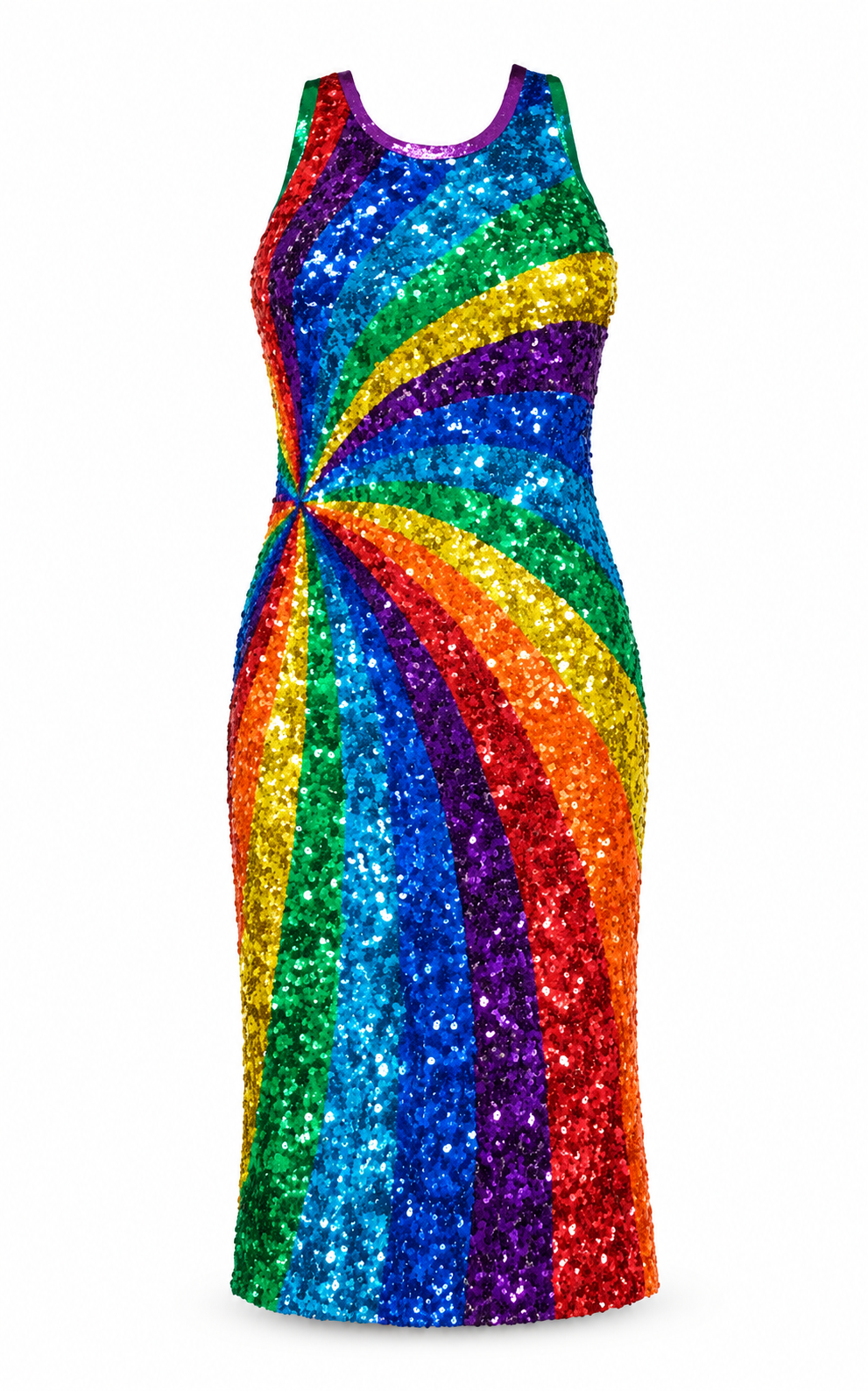 Manish Arora Rainbow colours sequins cocktail dress - Runway Catalog
