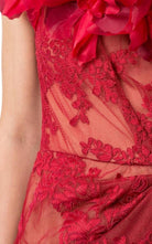 Robe à épaules dénudées en dentelle florale Marchesa - Catalogue défilé