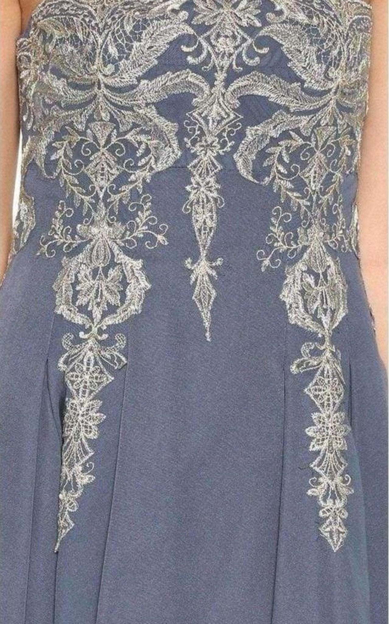 Marchesa Notte Embroidered Floral Strapless Dress - Runway Catalog