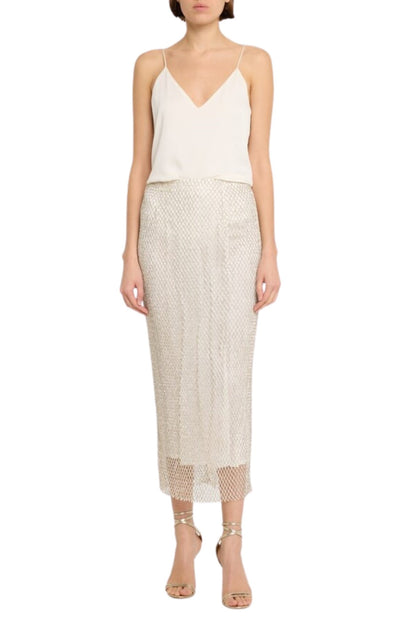 MARKARIAN Ulla Mesh Rhinestone - Embellished Pencil Skirt - Runway Catalog
