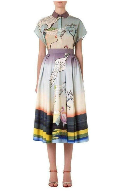 Mary Katrantzou Cotton Flamenco Print Shirt - Runway Catalog