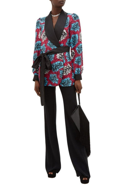Mary Katrantzou Darcy Coral Print Silk Jacket - Runway Catalog