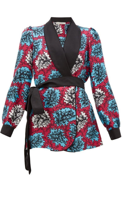Mary Katrantzou Darcy Coral Print Silk Jacket - Runway Catalog