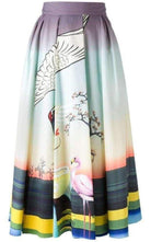 Mary Katrantzou Flamingo Print Cotton Skirt - Runway Catalog