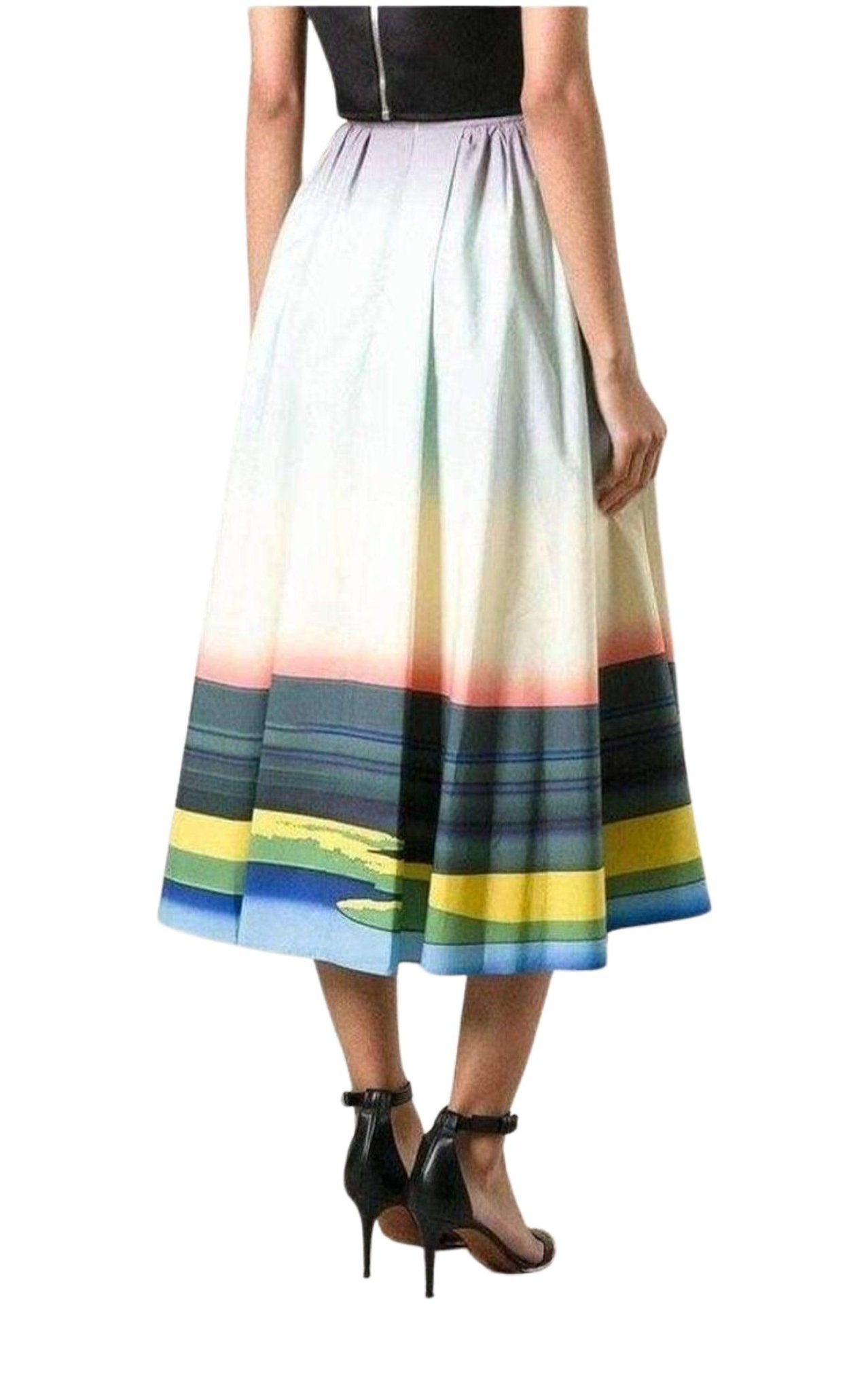 Mary Katrantzou Flamingo Print Cotton Skirt - Runway Catalog