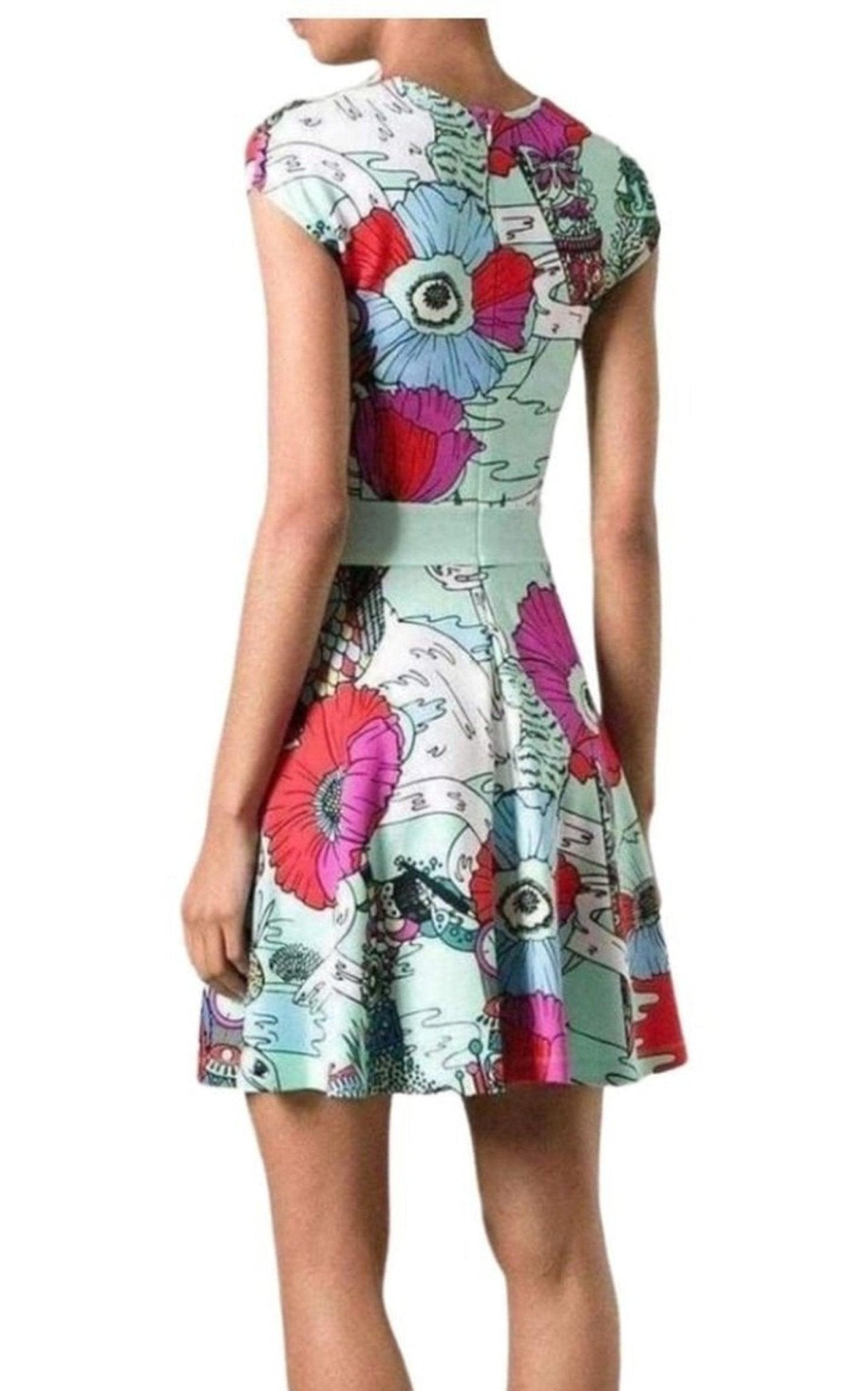 Mary Katrantzou Poppies Print Mint Dress - Runway Catalog