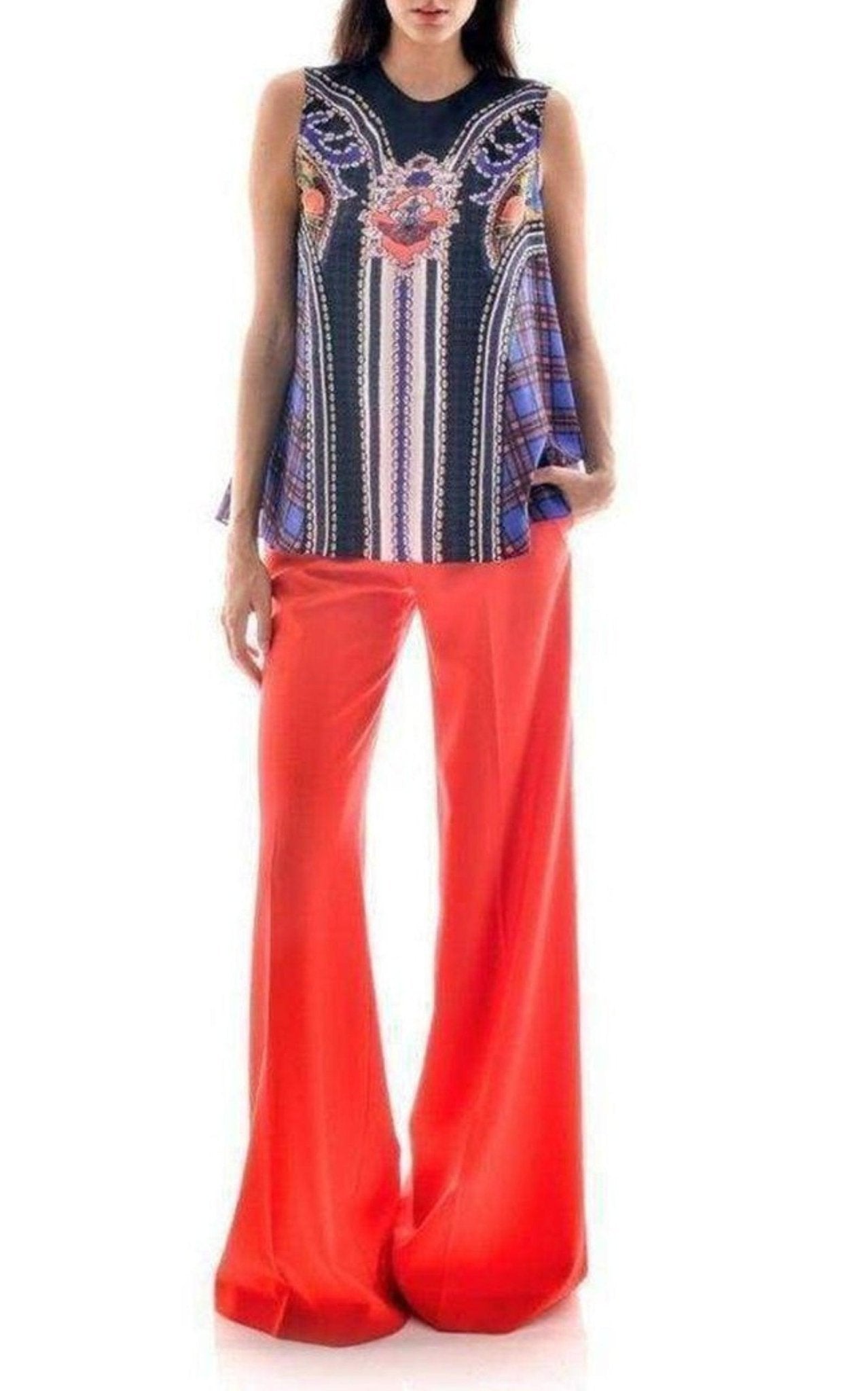Mary Katrantzou Red Sailor Wool Trousers Pants - Runway Catalog