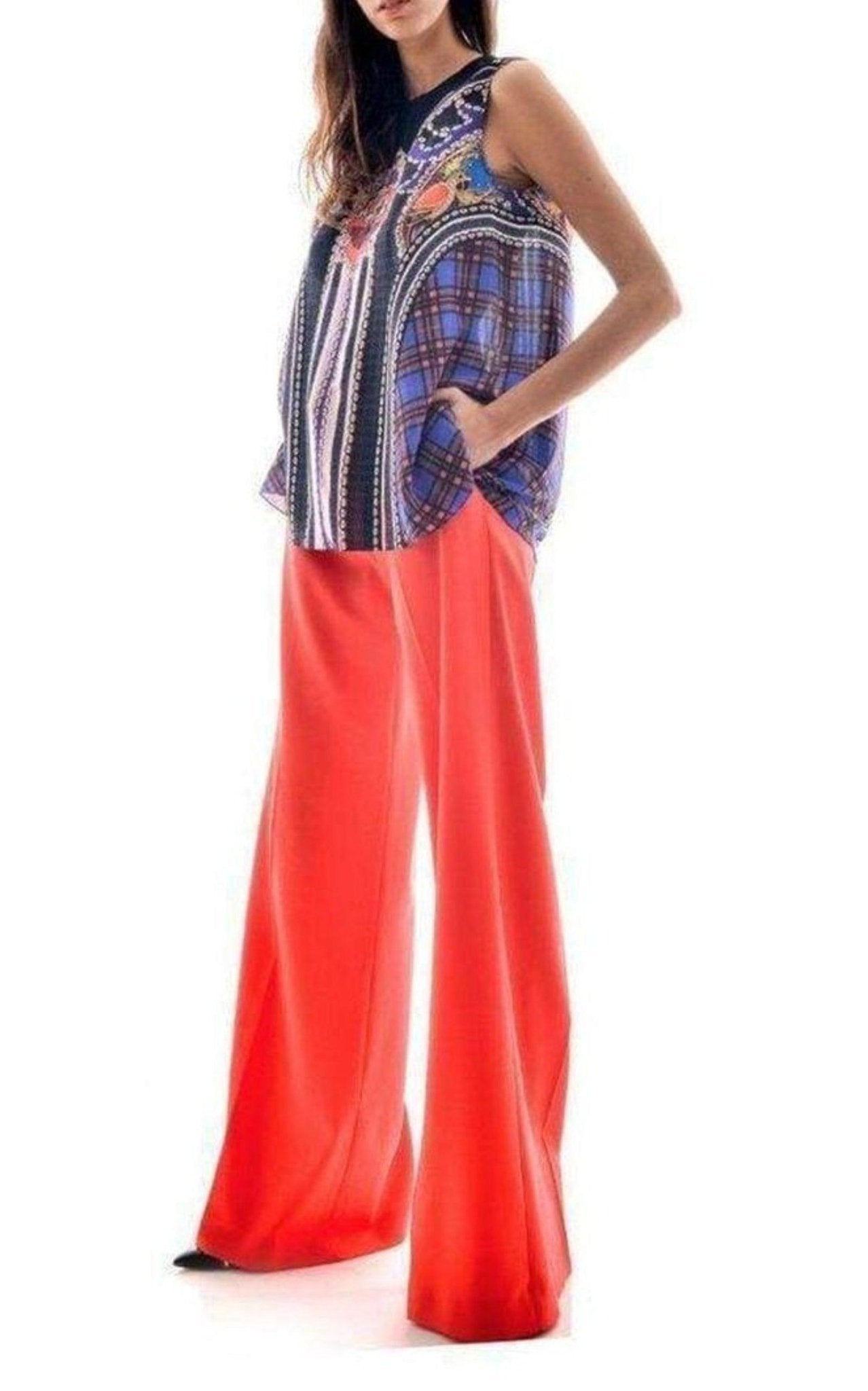 Mary Katrantzou Red Sailor Wool Trousers Pants - Runway Catalog