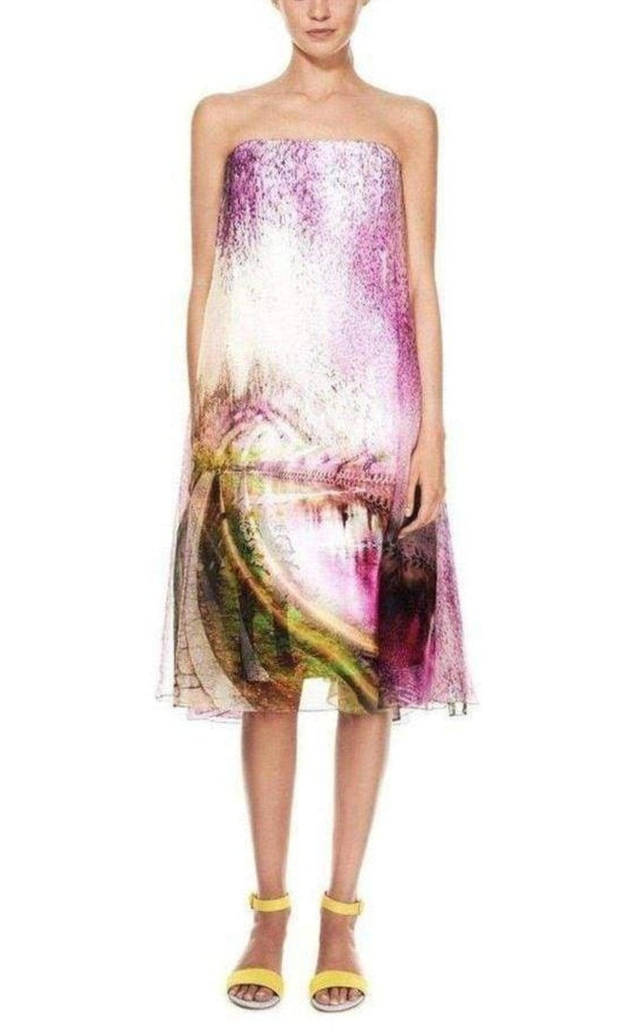 Mary Katrantzou Strapless Evening Purple Underwood Varro Dress - Runway Catalog