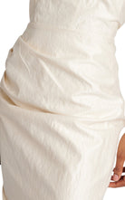 Maticevski Amber Drapiertes Midikleid aus cremefarbener Baumwolle – Runway-Katalog