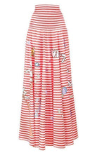 Mira Mikati Mira Mikati Red White Stripe Cotton Skirt Dress - Runway Catalog