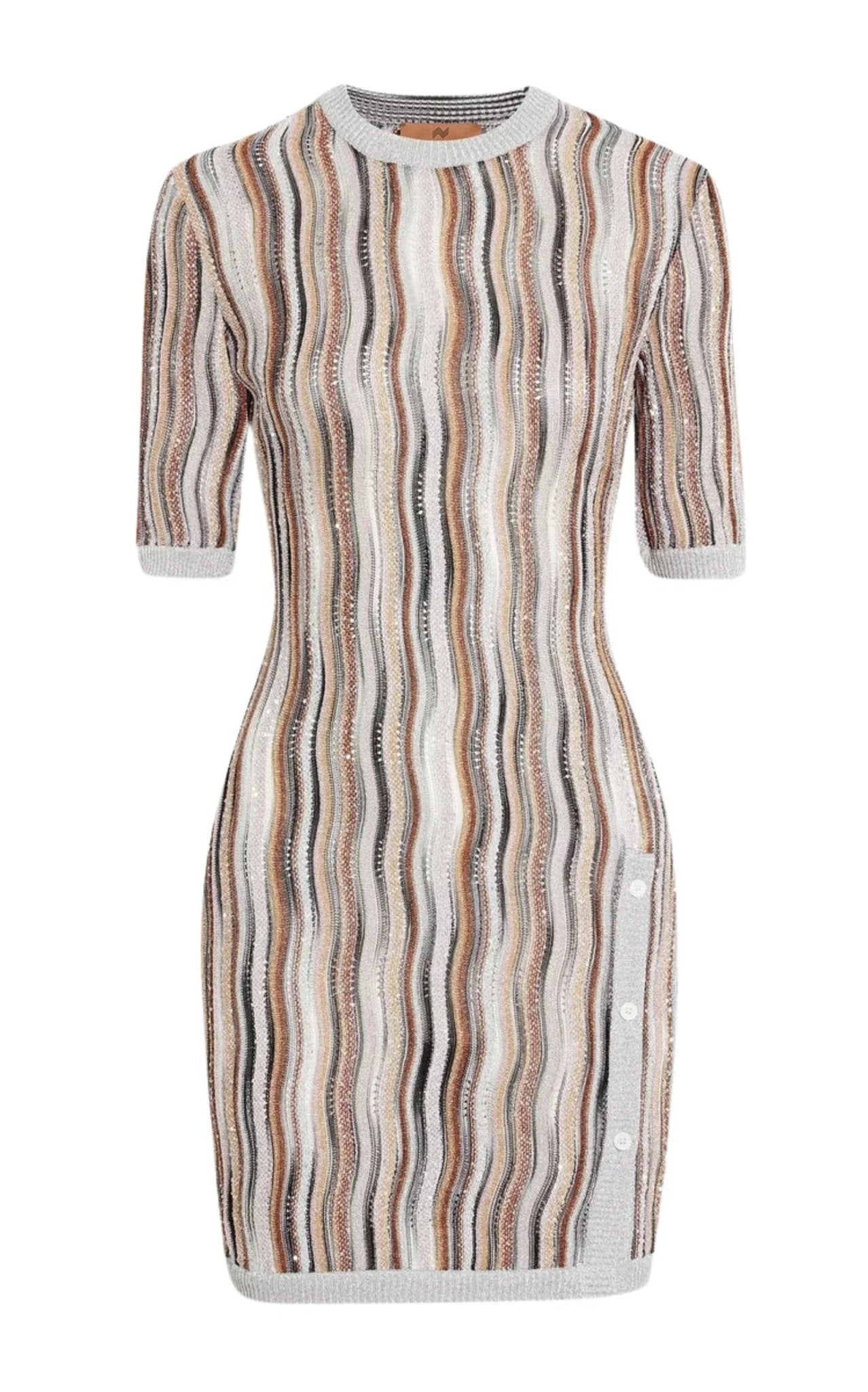 Missoni Embellished Metallic Crochet - Knit Mini Dress - Runway Catalog