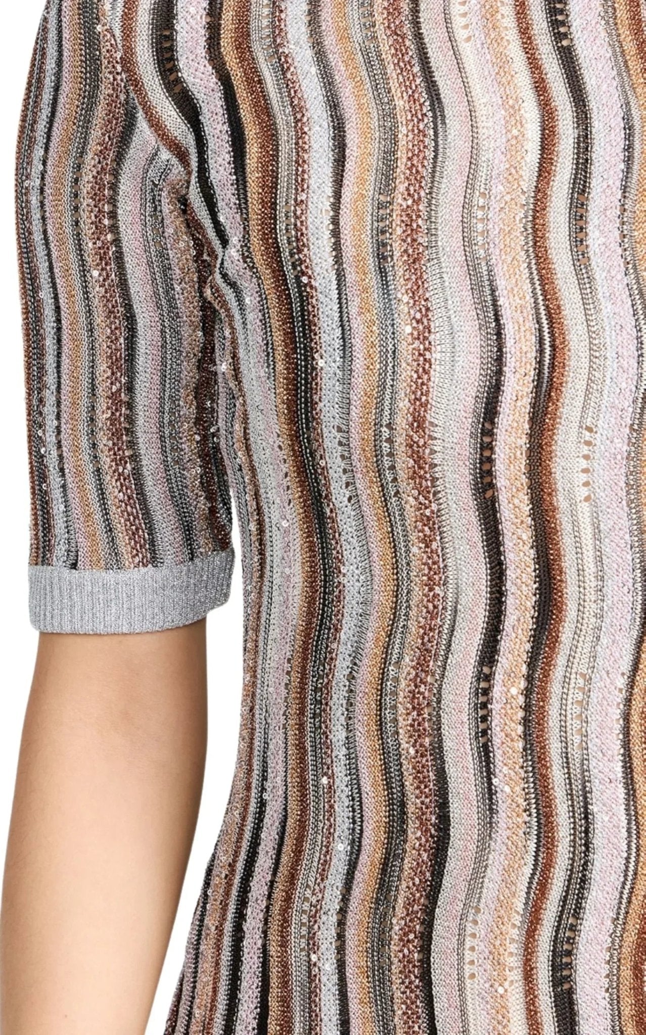 Missoni Embellished Metallic Crochet - Knit Mini Dress - Runway Catalog