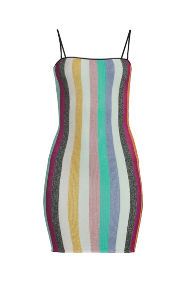 rainbow knit dress Missoni Lamé Rib Knit Mini Dress