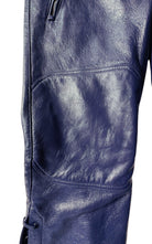 Miu Miu Runway Blue Leather Lace-Up Moto Pants - Runway Catalog