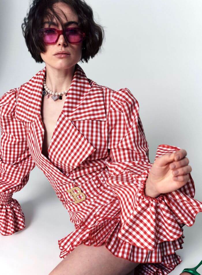 Editorial fashion photograph in Montreal featuring designer items provided by Runway Catalog.