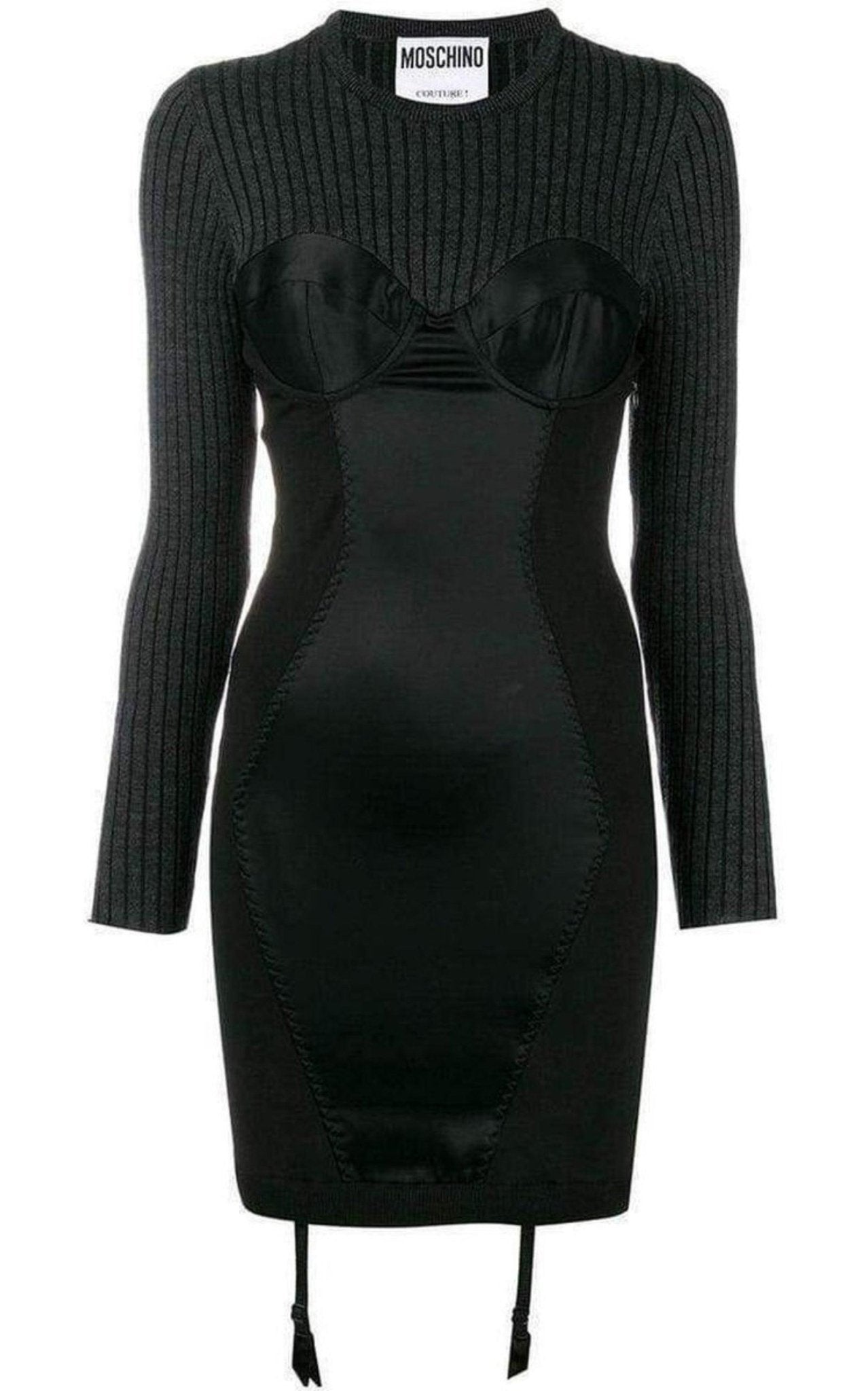 Moschino Couture Bustier Knitted and Satin Dress - Runway Catalog