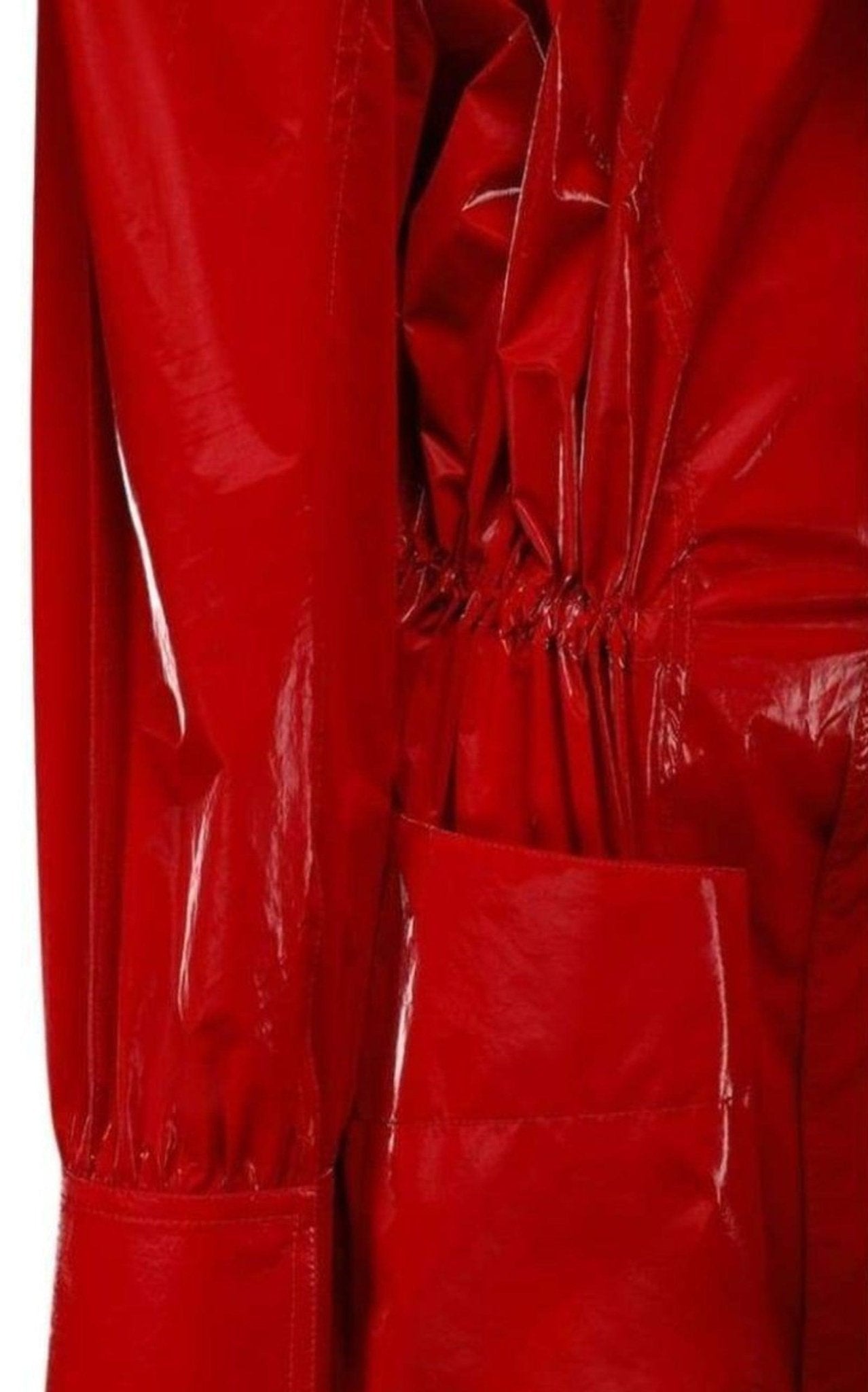 Mugler Belted Glossy Red Trench Coat - Runway Catalog