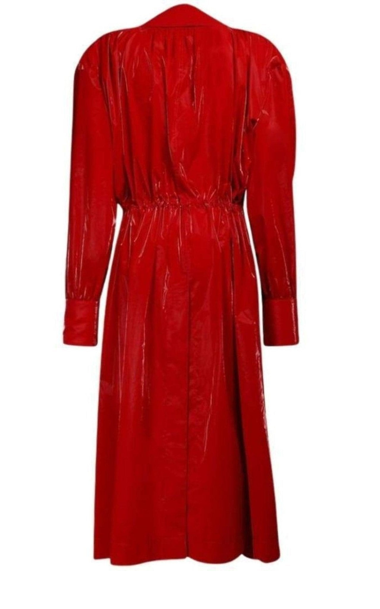 Mugler Belted Glossy Red Trench Coat - Runway Catalog