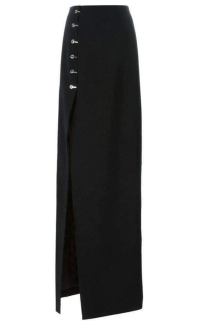 Mugler Eyelet Detail Stretch Crepe Maxi Skirt - Runway Catalog
