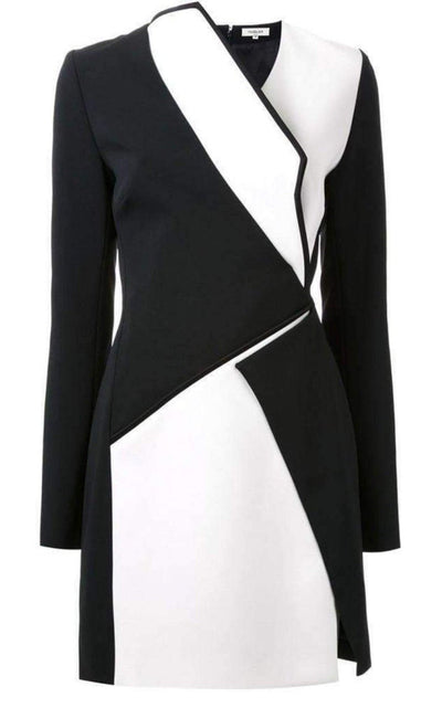 Mugler Mugler Bonded Monochrome Crepe Mini Dress - Runway Catalog