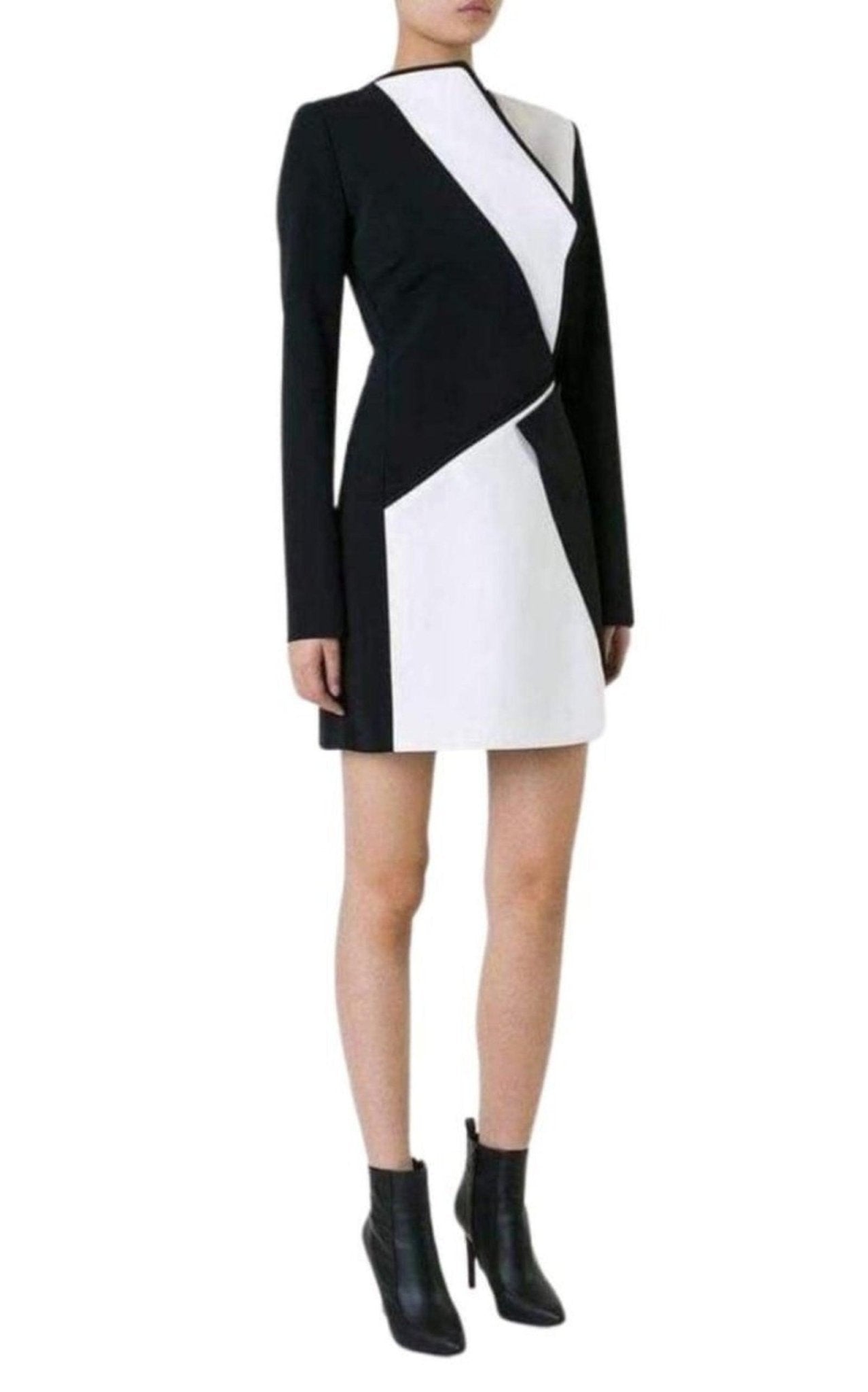 Mugler Mugler Bonded Monochrome Crepe Mini Dress - Runway Catalog