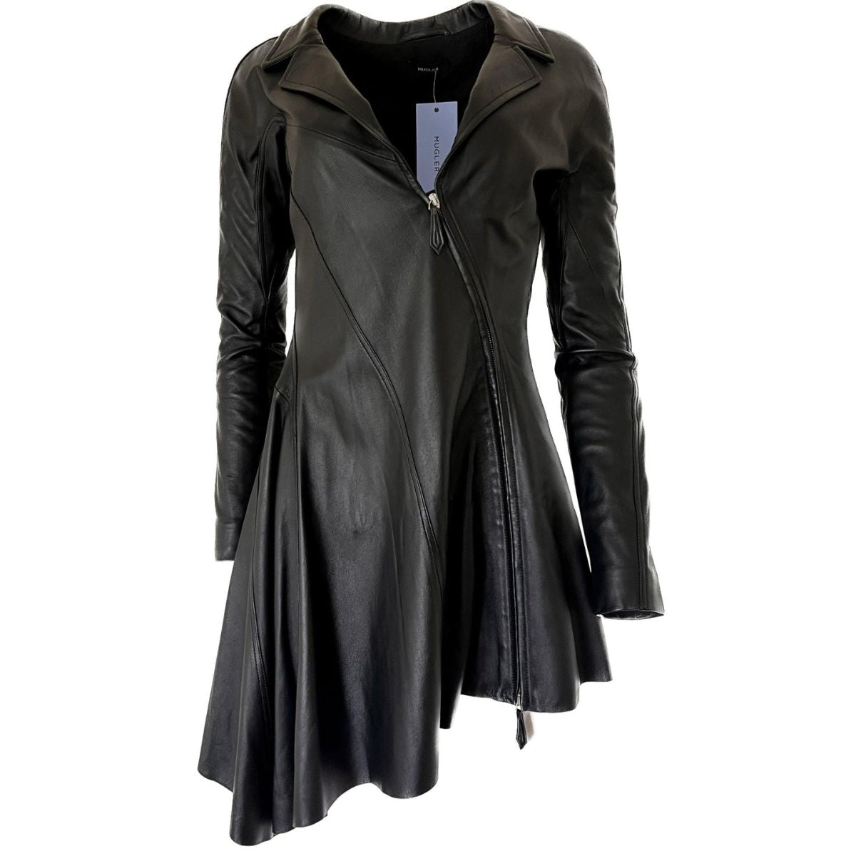 Thierry Mugler Runway Leather Dress Zip Closure