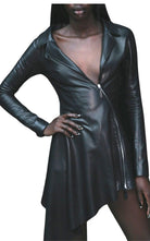 Mugler Runway Lederkleid mit Reißverschluss – Runway-Katalog