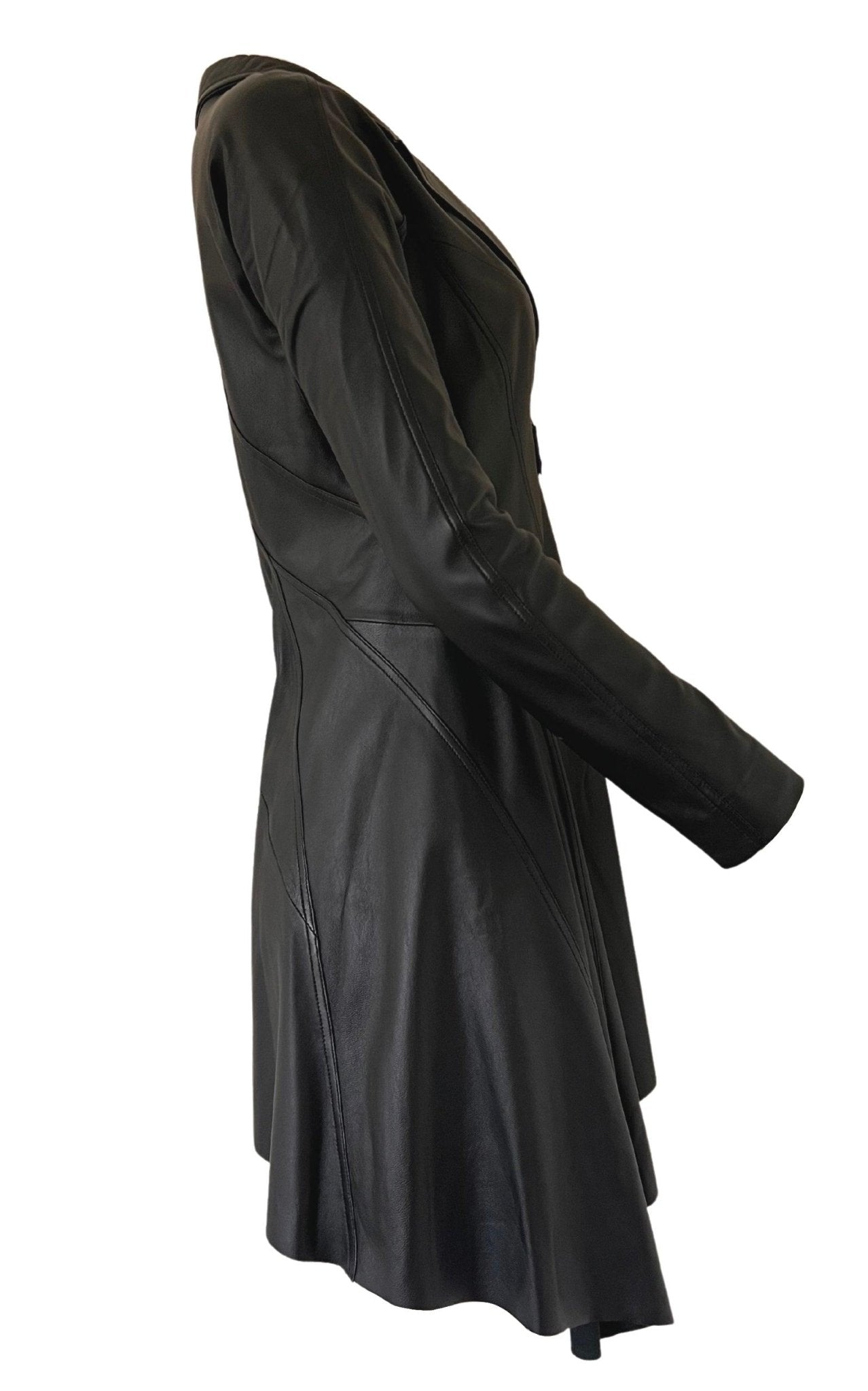 Mugler Runway Leather Dress Zip Closure - Runway Catalog