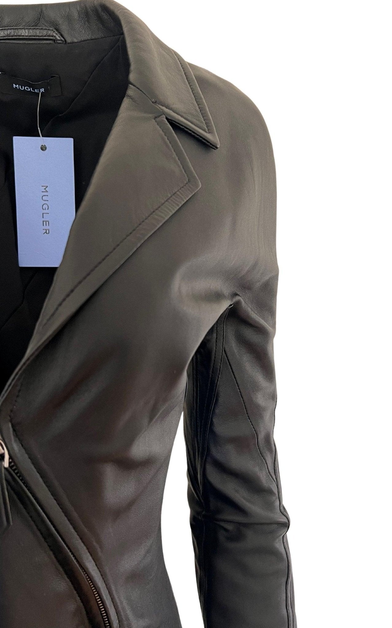 Thierry Mugler Runway Leather Dress Zip Closure
