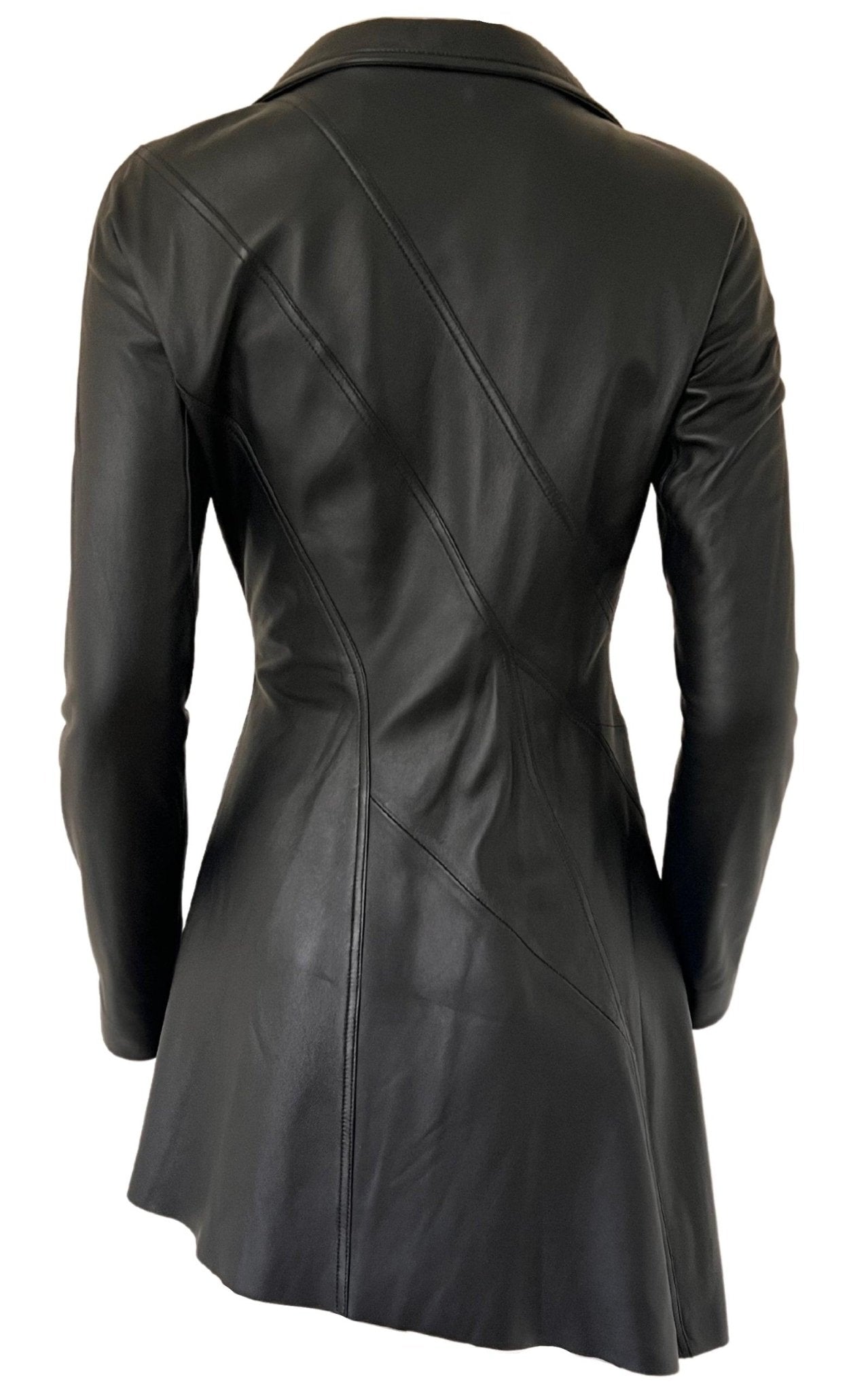 Thierry Mugler Runway Leather Dress Zip Closure