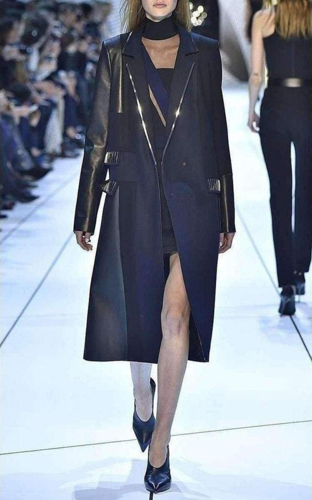 Mugler Black Sheer Panel Bodysuit
