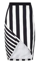 Mugler Striped Stretch Crepe Skirt - Runway Catalog