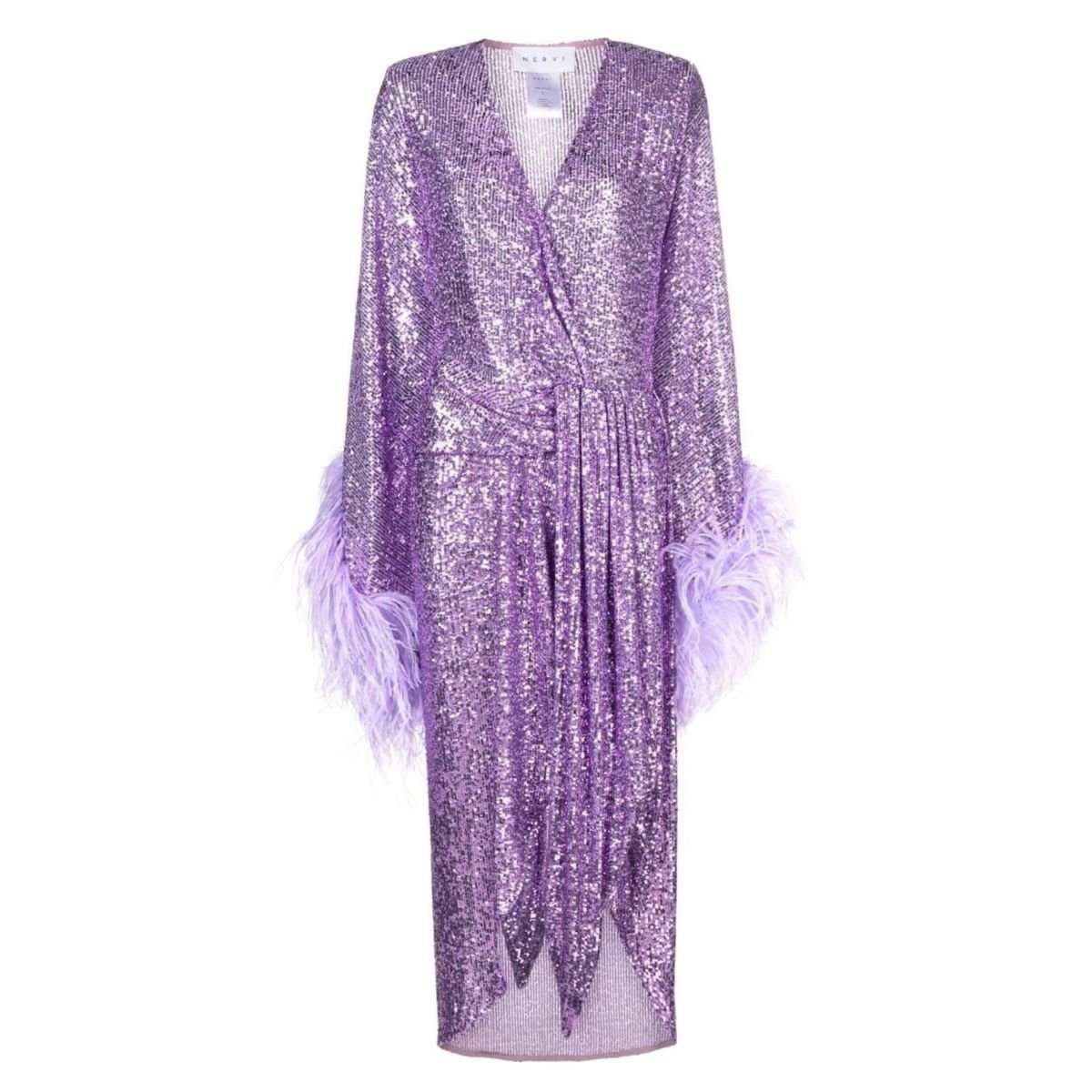 Nervi Feather Sequinned Dress - Runway Catalog