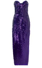 New Arrivals purple sequin bustier satin gown - RunwayCatalog.com