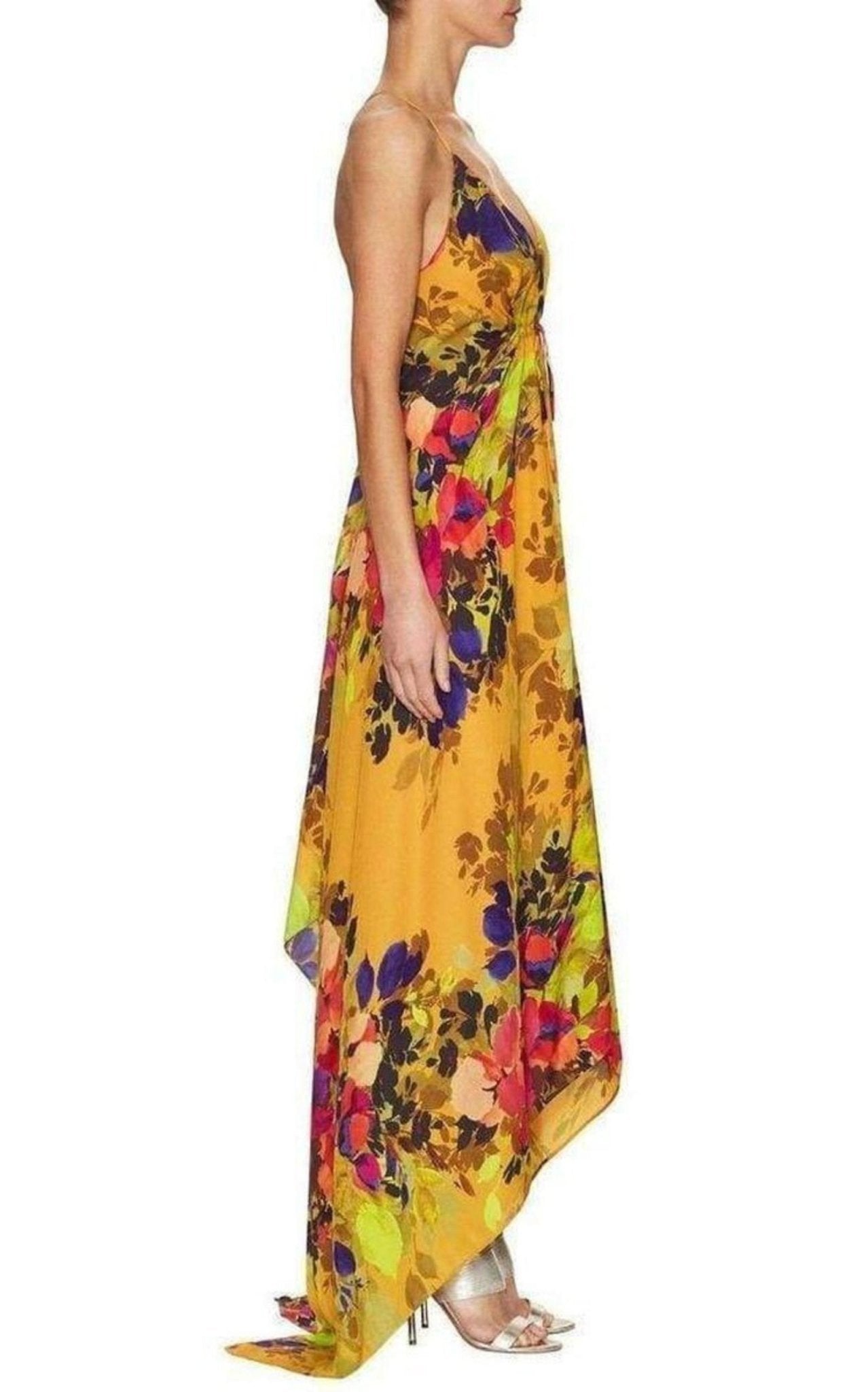Nicole Miller Angelina Botanic Silk Maxi Dress - Runway Catalog