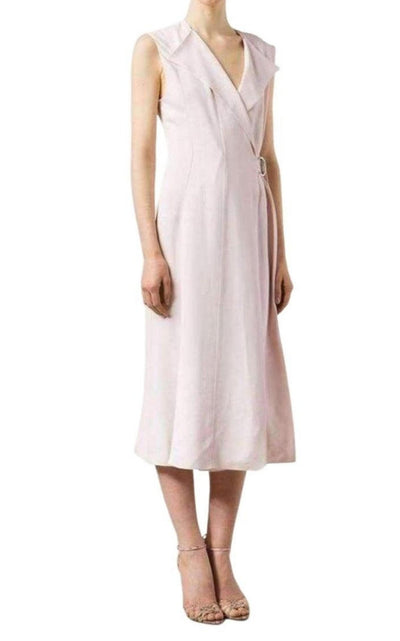 Nina Ricci Belted Wrap Pink Silk Blend Dress - Runway Catalog