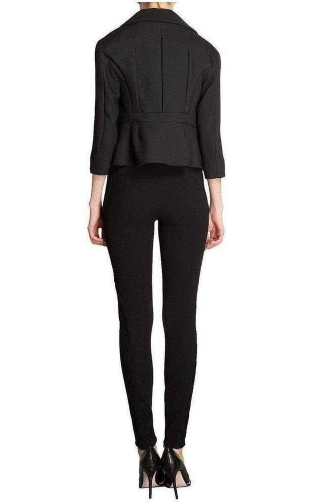 Nina Ricci Black Lace Trim Wool Leggings Trousers - Runway Catalog