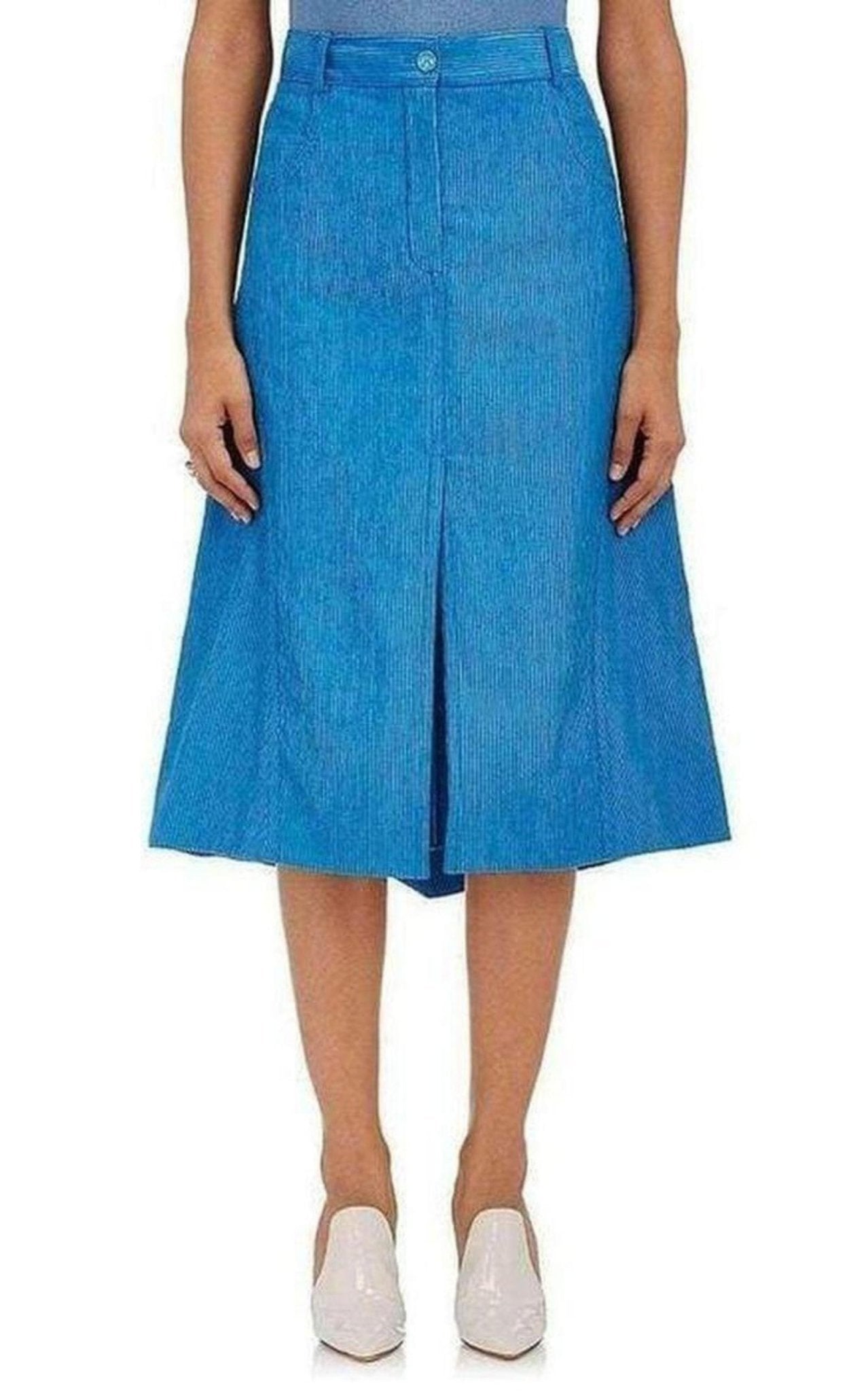 Nina Ricci Cotton Blend Corduroy A-Line Skirt