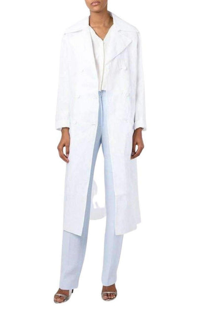 Nina Ricci Cotton Organza Mesh Double Breasted Overcoat - Runway Catalog