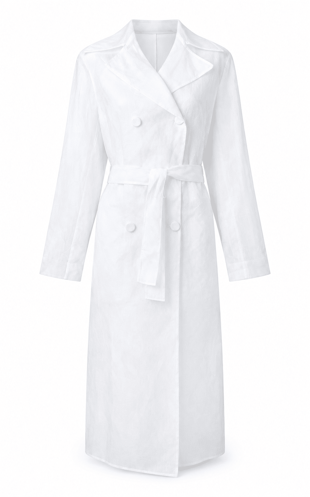 Nina Ricci Cotton Organza Mesh Double Breasted Overcoat - Runway Catalog