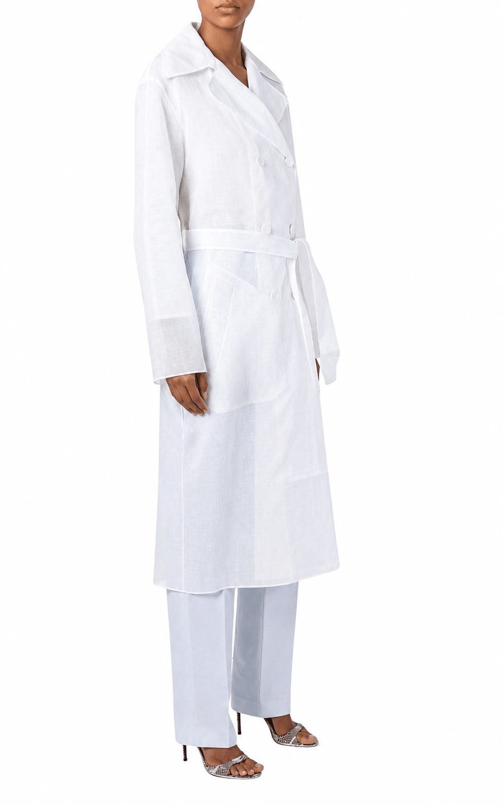 Nina Ricci Cotton Organza Mesh Double Breasted Overcoat - Runway Catalog