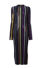 Nina Ricci Long Sleeve Sequin Embellished Knit Bayadere Dress - Runway Catalog