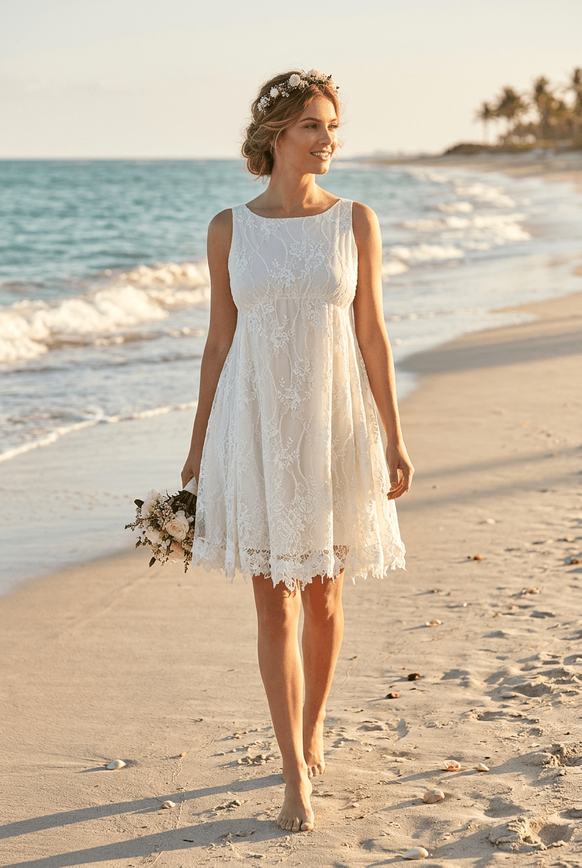 Nina Ricci White A-line Silhouette Babydoll Lace Dress Runway - Runway Catalog