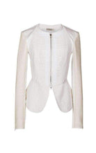 Nina Ricci White Tailored Cotton Lace Back Jacket - Runway Catalog
