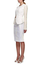 Nina Ricci White Tailored Cotton Lace Back Jacket - Runway Catalog