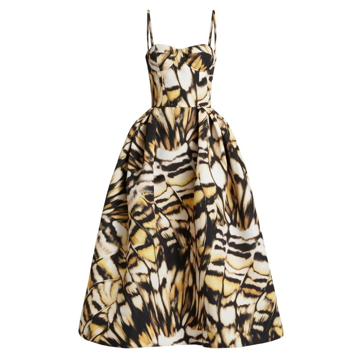 Oscar de la Renta Abstract Butterfly Faille Dress - Runway Catalog
