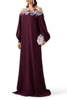 Oscar de la Renta Applikationen aus Tüll – mit Seidenbesatz – Kleid aus Seidenmischkrepp – Laufsteg-Katalog